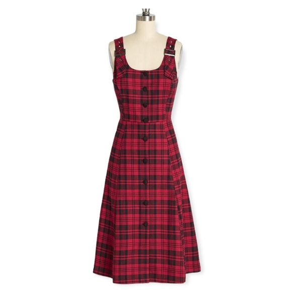 Dangerfield Dresses & Skirts - Dangerfield Plaid Buckle Jumper NWT